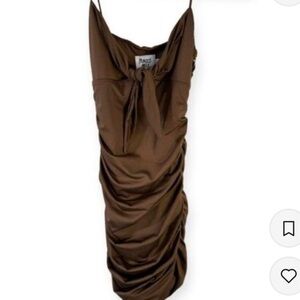 Brown Ruched Dress